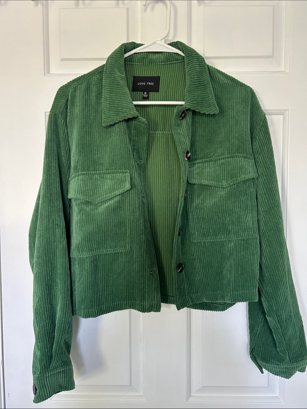 Love Tree Green Corduroy Button-Up Jacket